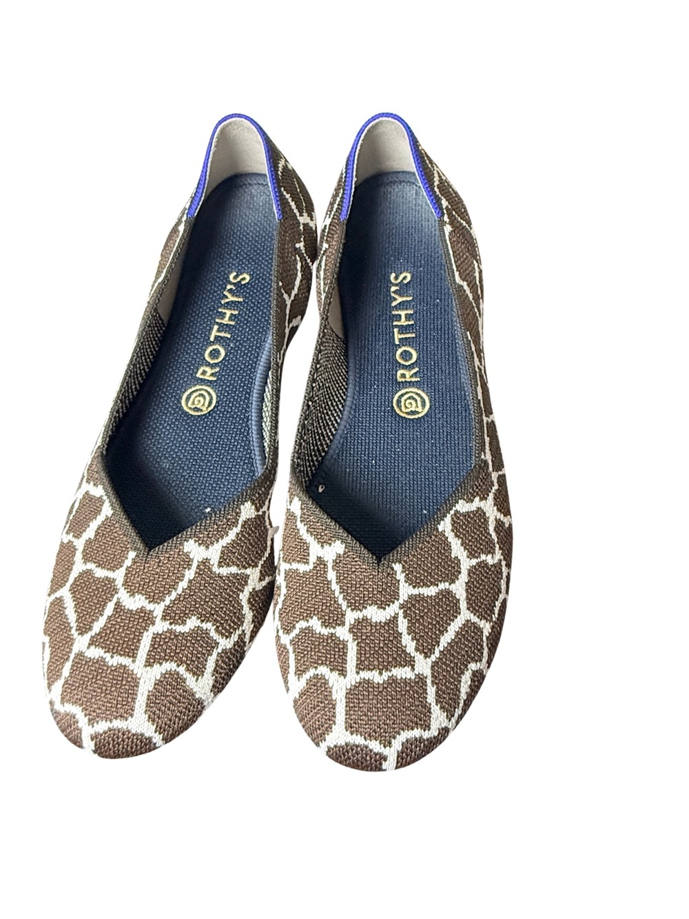 Rothy's Brown & Cream Giraffe Print Flat